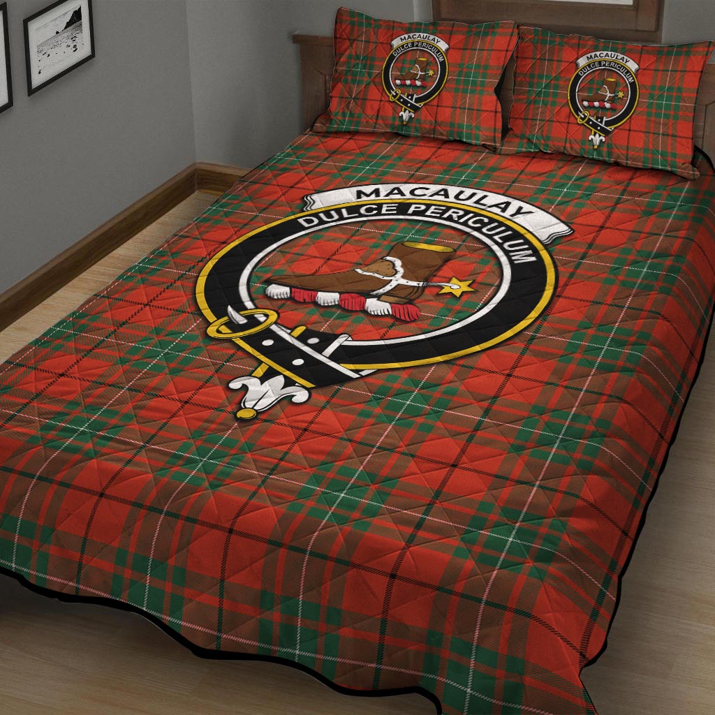 MacAulay Ancient Tartan Quilt Bed Set with Family Crest - Tartan Vibes Clothing