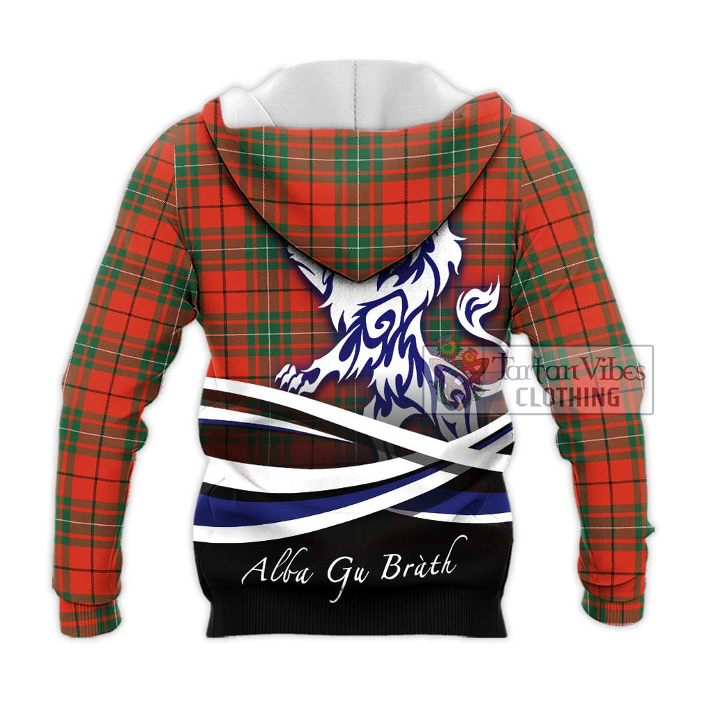 MacAulay Ancient Tartan Knitted Hoodie with Alba Gu Brath Regal Lion Emblem - Tartanvibesclothing Shop