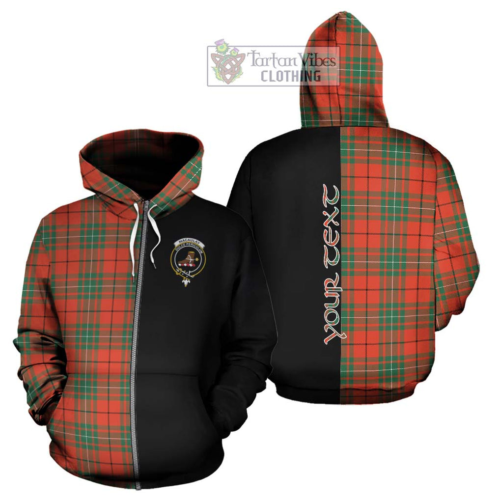 MacAulay Ancient Tartan Hoodie with Family Crest and Half Of Me Style - Tartanvibesclothing Shop