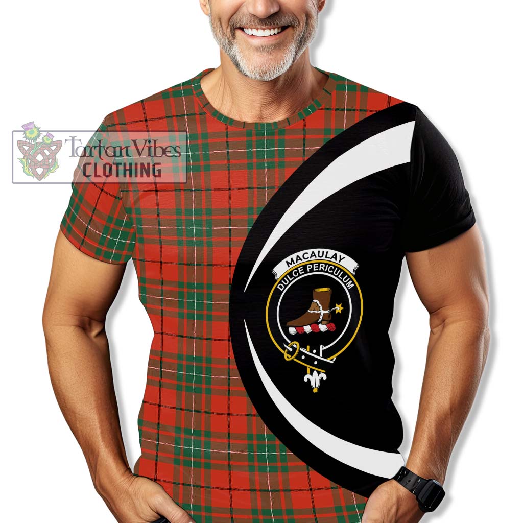 Tartan Vibes Clothing MacAulay Ancient Tartan T-Shirt with Family Crest Circle Style