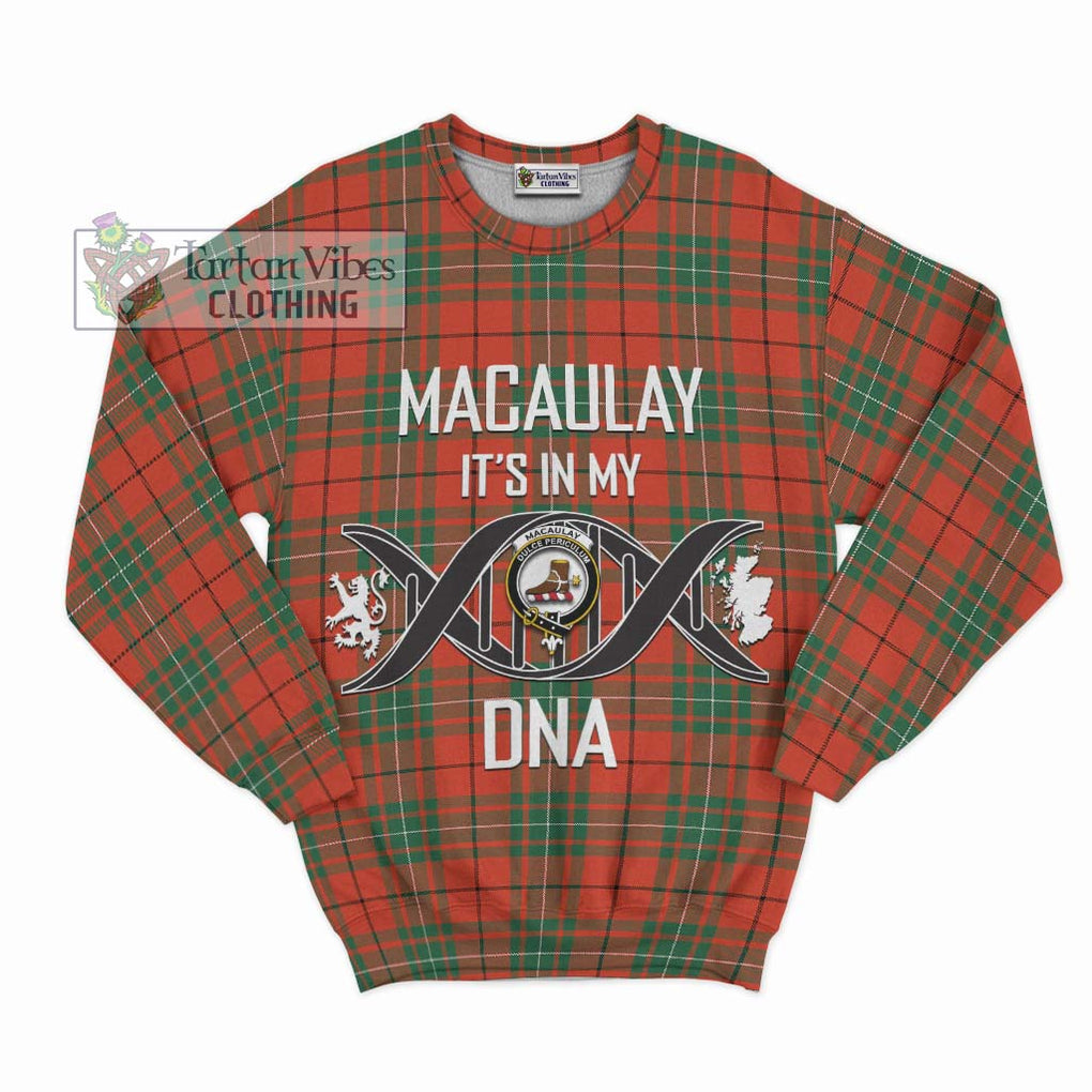 MacAulay Ancient Tartan Sweatshirt with Family Crest DNA In Me Style - Tartanvibesclothing Shop