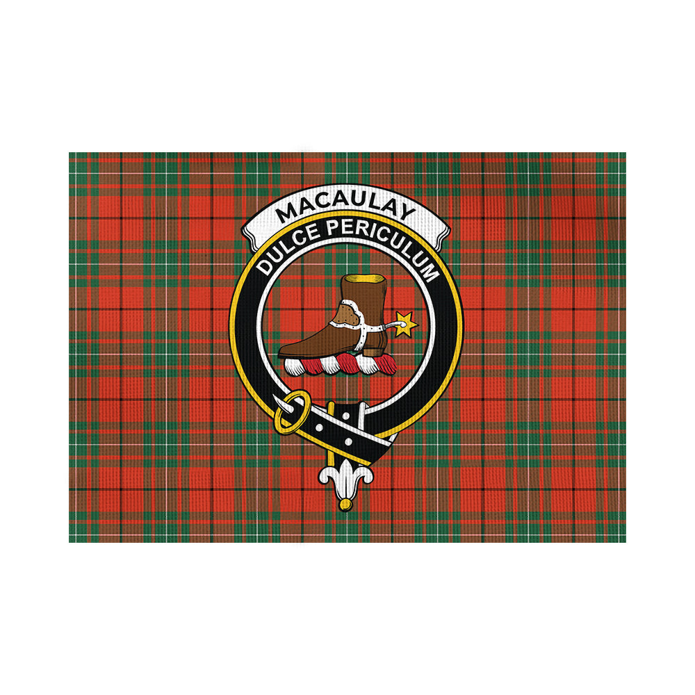 MacAulay Ancient Tartan Flag with Family Crest - Tartan Vibes Clothing