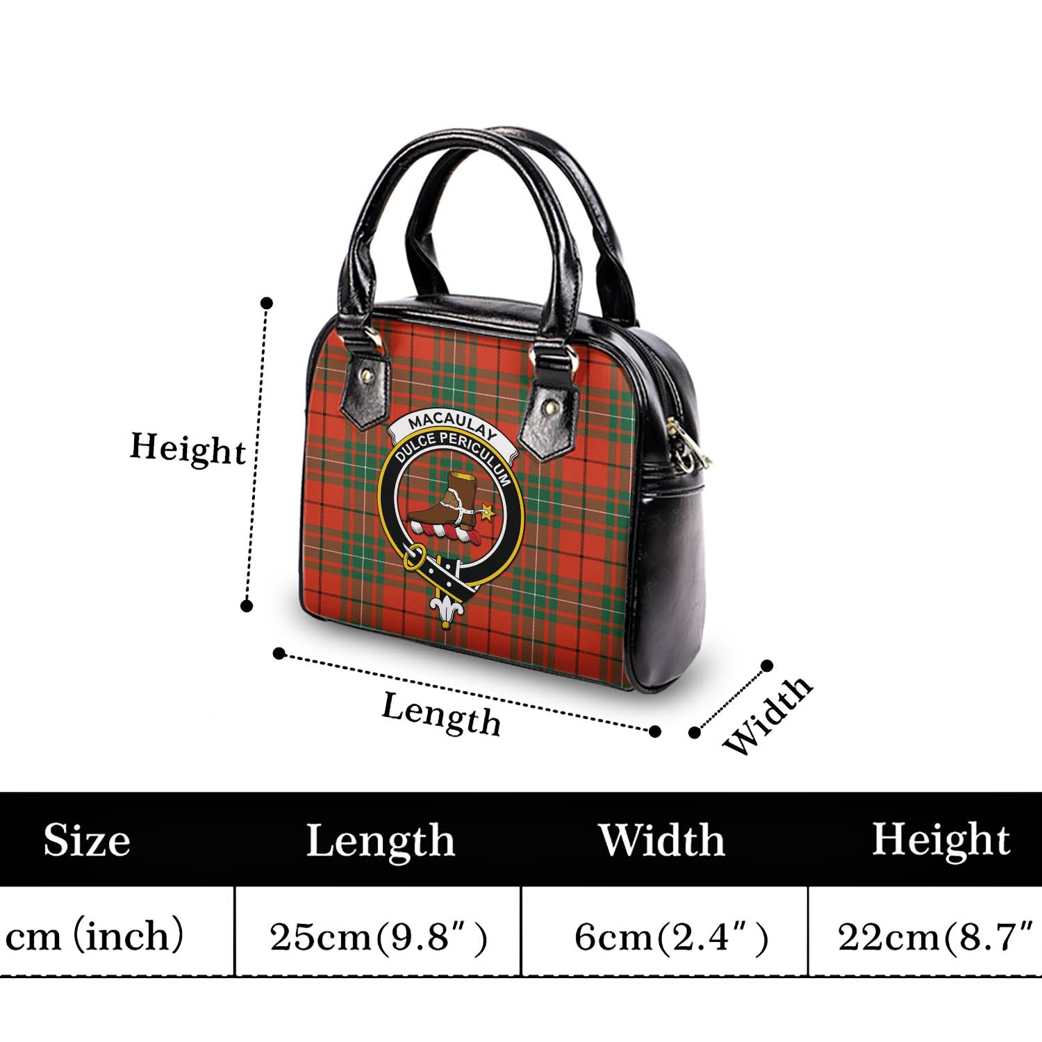 MacAulay Ancient Tartan Shoulder Handbags with Family Crest - Tartanvibesclothing