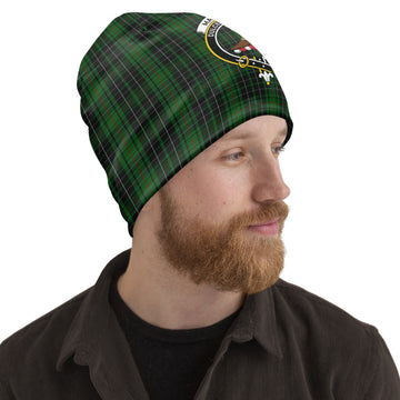 MacAulay Hunting Tartan Beanies Hat with Family Crest