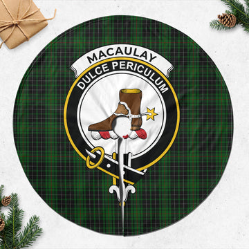 MacAulay Hunting Tartan Christmas Tree Skirt with Family Crest