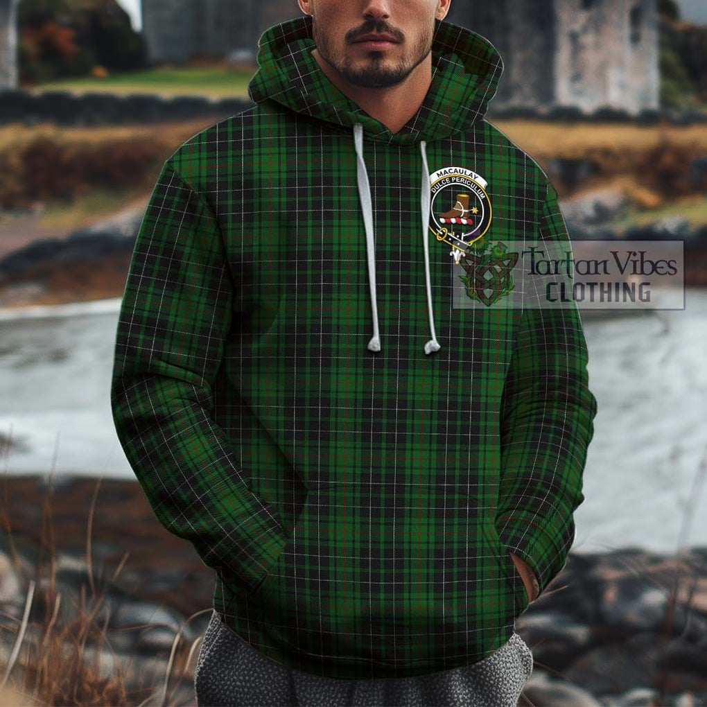 MacAulay Hunting Tartan Cotton Hoodie with Family Crest Pullover Hoodie XS - Tartan Vibes Clothing