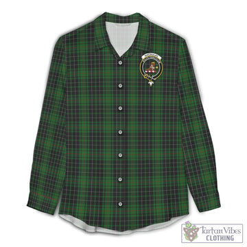 MacAulay Hunting Tartan Women's Casual Shirt with Family Crest