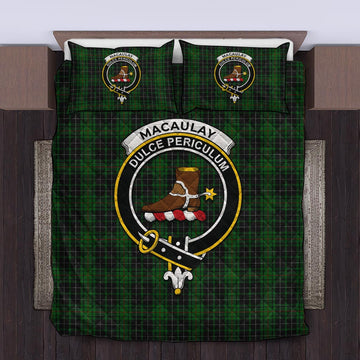 MacAulay Hunting Tartan Quilt Bed Set with Family Crest