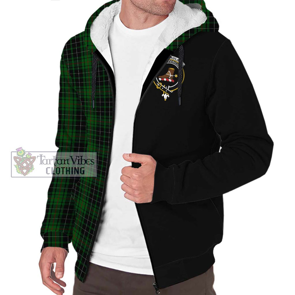 MacAulay Hunting Tartan Sherpa Hoodie with Family Crest and Half Of Me Style Unisex S - Tartanvibesclothing Shop