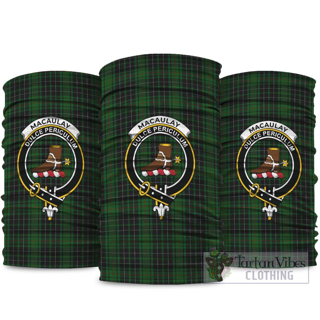 MacAulay Hunting Tartan Neck Gaiters, Tartan Bandanas, Tartan Head Band with Family Crest