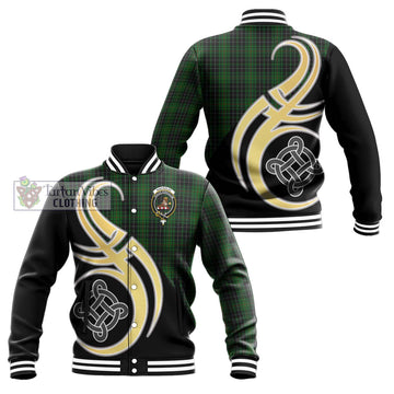 MacAulay Hunting Tartan Baseball Jacket with Family Crest and Celtic Symbol Style