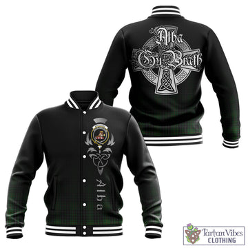 MacAulay Hunting Tartan Baseball Jacket Featuring Alba Gu Brath Family Crest Celtic Inspired