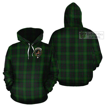 MacAulay Hunting Tartan Cotton Hoodie with Family Crest