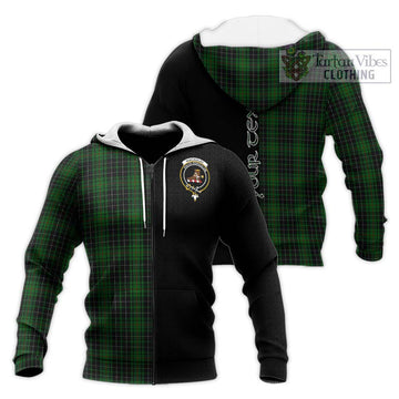 MacAulay Hunting Tartan Knitted Hoodie with Family Crest and Half Of Me Style