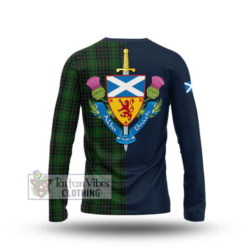 MacAulay Hunting Tartan Long Sleeve T-Shirt Alba with Scottish Lion Royal Arm Half Style