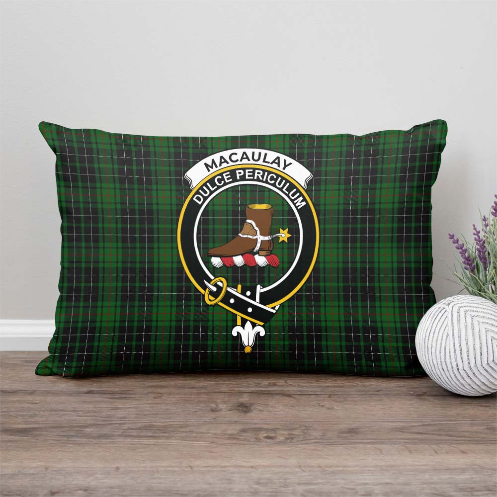 MacAulay Hunting Tartan Pillow Cover with Family Crest Rectangle Pillow Cover - Tartanvibesclothing