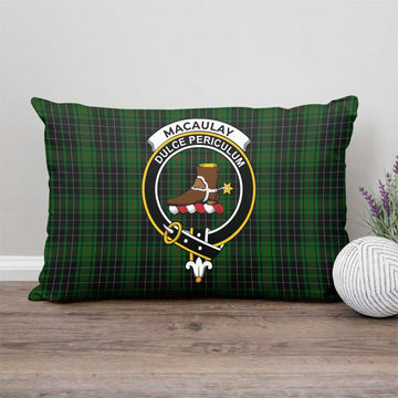 MacAulay Hunting Tartan Pillow Cover with Family Crest