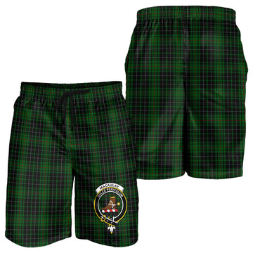 MacAulay Hunting Tartan Mens Shorts with Family Crest