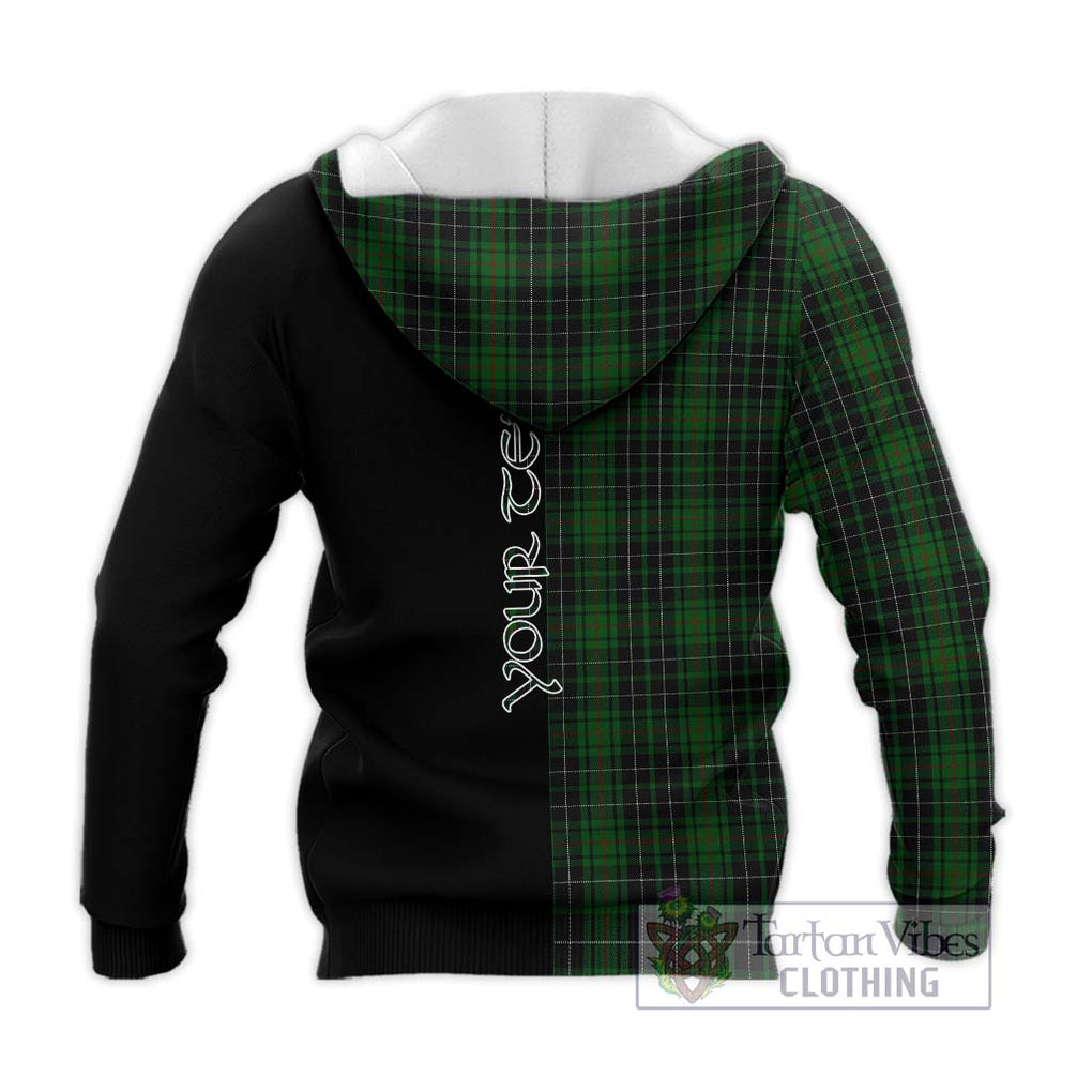 MacAulay Hunting Tartan Knitted Hoodie with Family Crest and Half Of Me Style - Tartanvibesclothing Shop