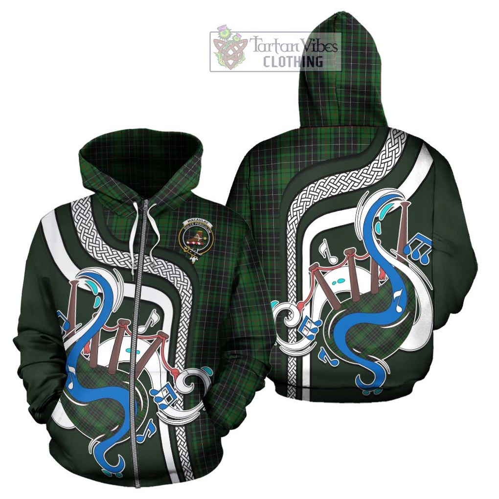 MacAulay Hunting Tartan Hoodie with Epic Bagpipe Style - Tartanvibesclothing Shop