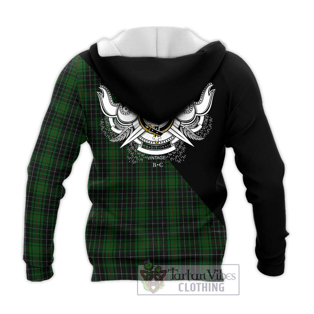 MacAulay Hunting Tartan Knitted Hoodie with Family Crest and Military Logo Style - Tartanvibesclothing Shop