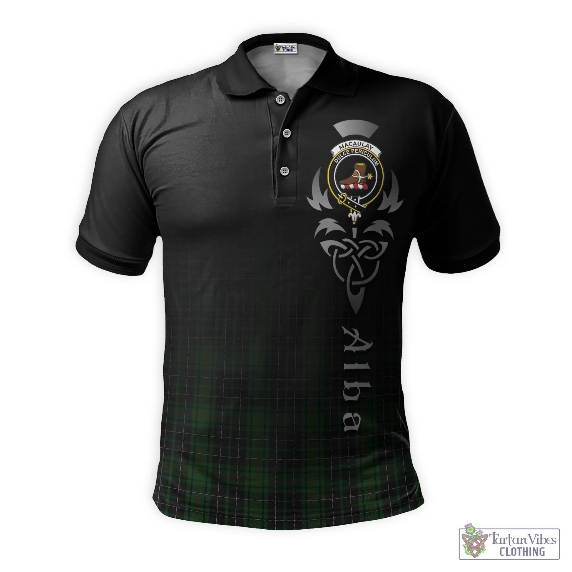 Tartan Vibes Clothing MacAulay Hunting Tartan Polo Shirt Featuring Alba Gu Brath Family Crest Celtic Inspired