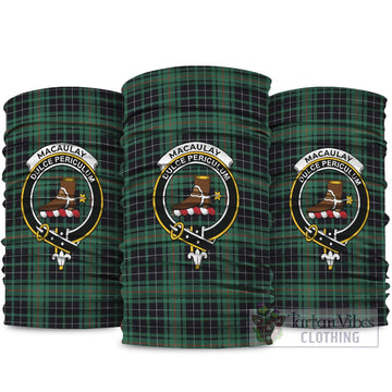 MacAulay Hunting Ancient Tartan Neck Gaiters, Tartan Bandanas, Tartan Head Band with Family Crest