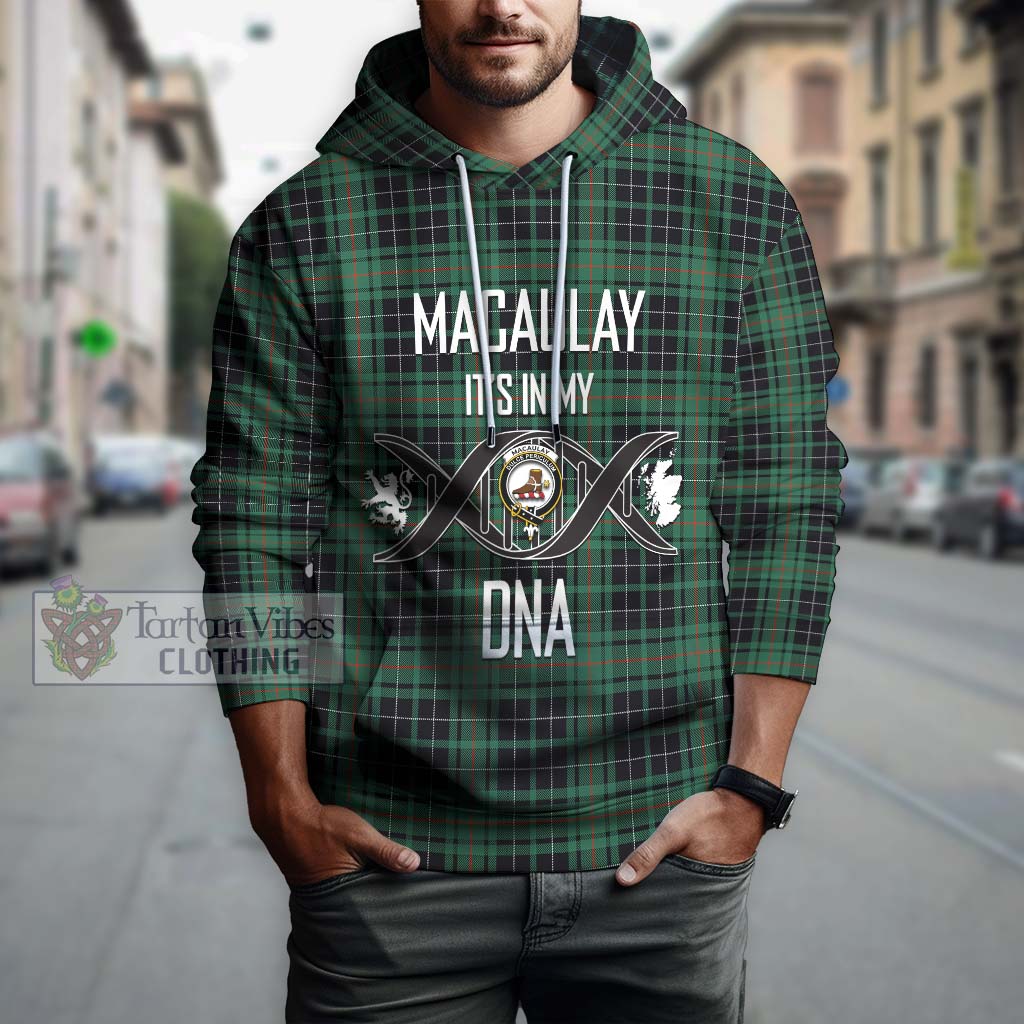 Tartan Vibes Clothing MacAulay Hunting Ancient Tartan Hoodie with Family Crest DNA In Me Style