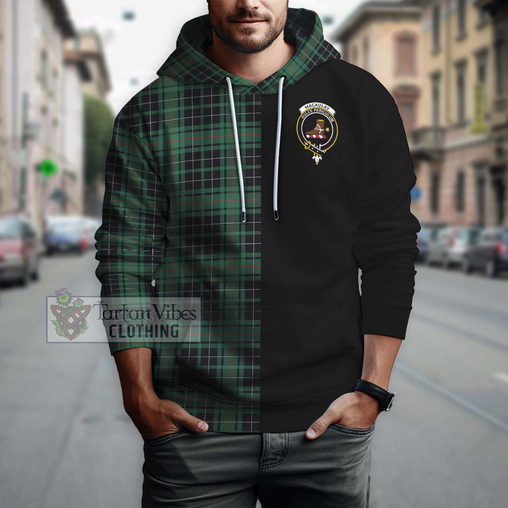 Tartan Vibes Clothing MacAulay Hunting Ancient Tartan Hoodie with Family Crest and Half Of Me Style