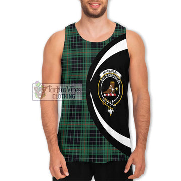 MacAulay Hunting Ancient Tartan Men's Tank Top with Family Crest Circle Style