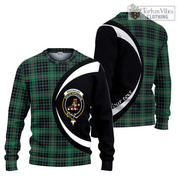 MacAulay Hunting Ancient Tartan Knitted Sweater with Family Crest Circle Style