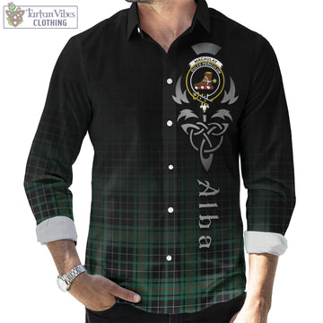 MacAulay Hunting Ancient Tartan Long Sleeve Button Up Featuring Alba Gu Brath Family Crest Celtic Inspired