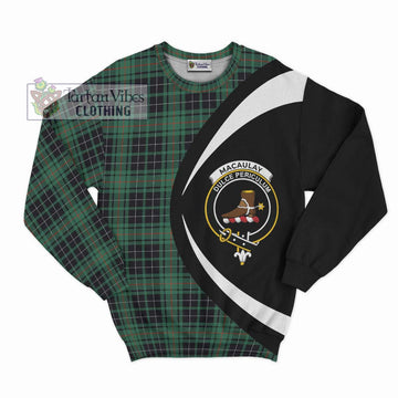 MacAulay Hunting Ancient Tartan Sweatshirt with Family Crest Circle Style