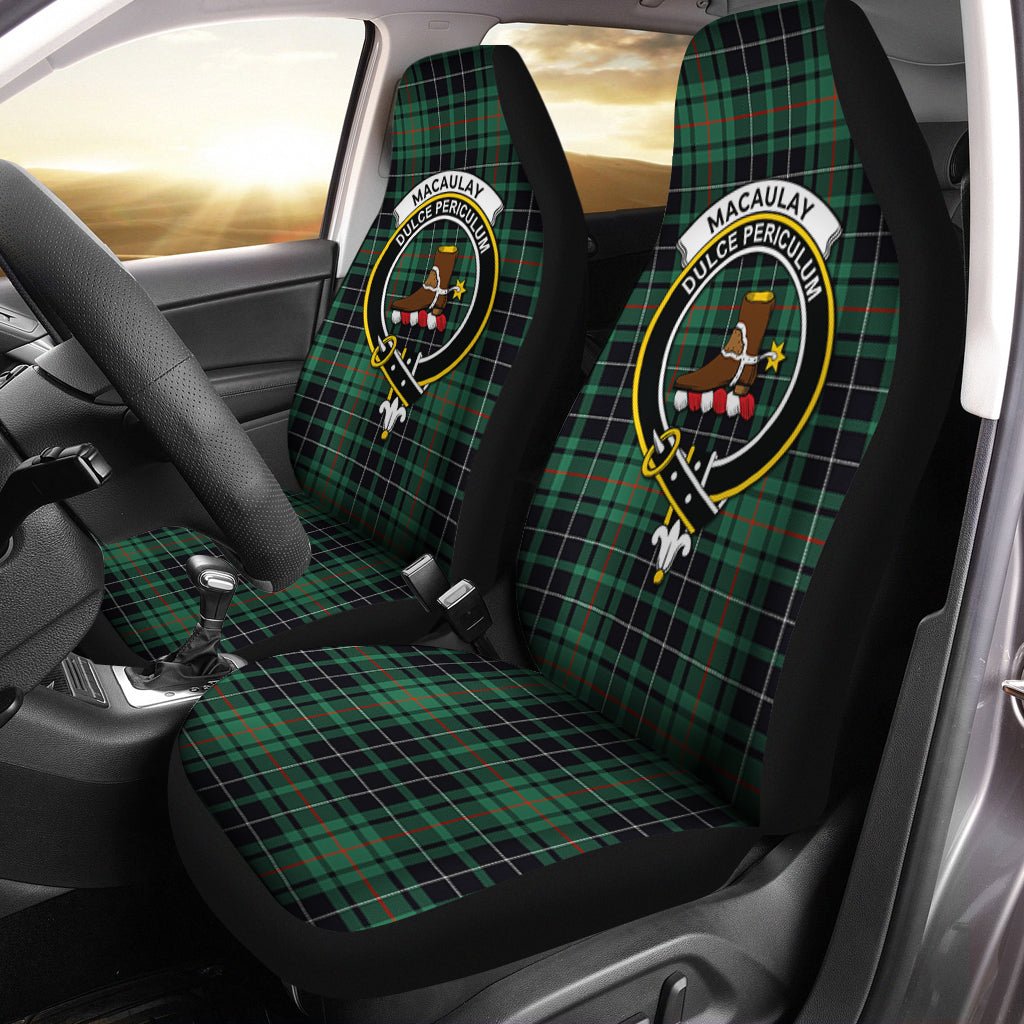 MacAulay Hunting Ancient Tartan Car Seat Cover with Family Crest One Size - Tartanvibesclothing