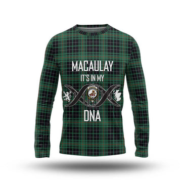 MacAulay Hunting Ancient Tartan Long Sleeve T-Shirt with Family Crest DNA In Me Style