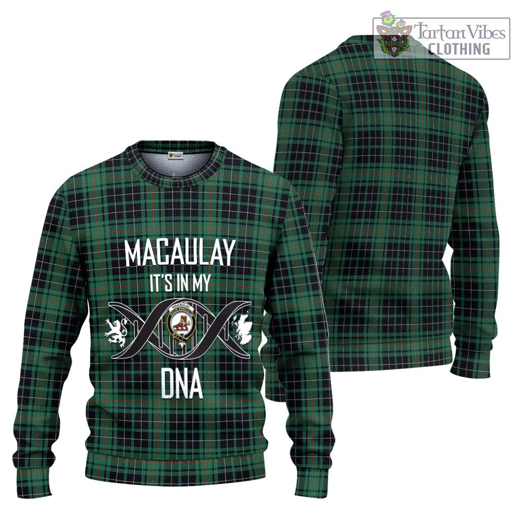 MacAulay Hunting Ancient Tartan Knitted Sweater with Family Crest DNA In Me Style Unisex - Tartanvibesclothing Shop