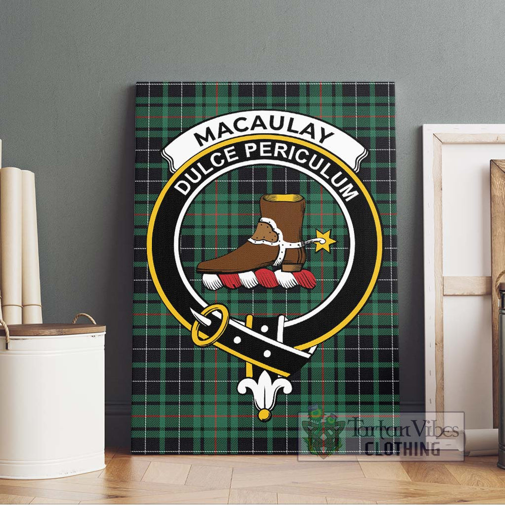 MacAulay Hunting Ancient Tartan Canvas Print Wall Art with Family Crest Without Frame - Tartan Vibes Clothing