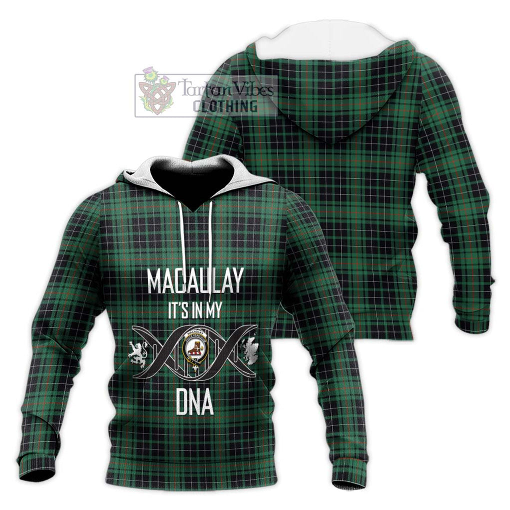 MacAulay Hunting Ancient Tartan Knitted Hoodie with Family Crest DNA In Me Style Unisex Knitted Pullover Hoodie - Tartanvibesclothing Shop