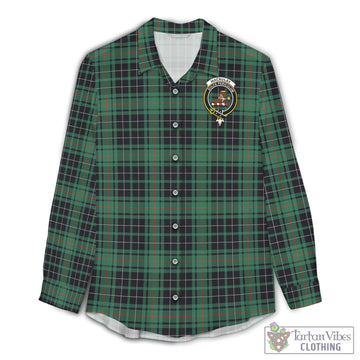 MacAulay Hunting Ancient Tartan Women's Casual Shirt with Family Crest