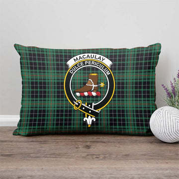 MacAulay Hunting Ancient Tartan Pillow Cover with Family Crest