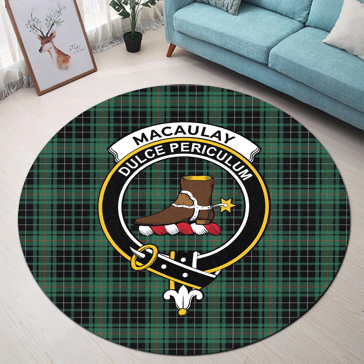 macaulay-hunting-ancient-tartan-round-rug-with-family-crest