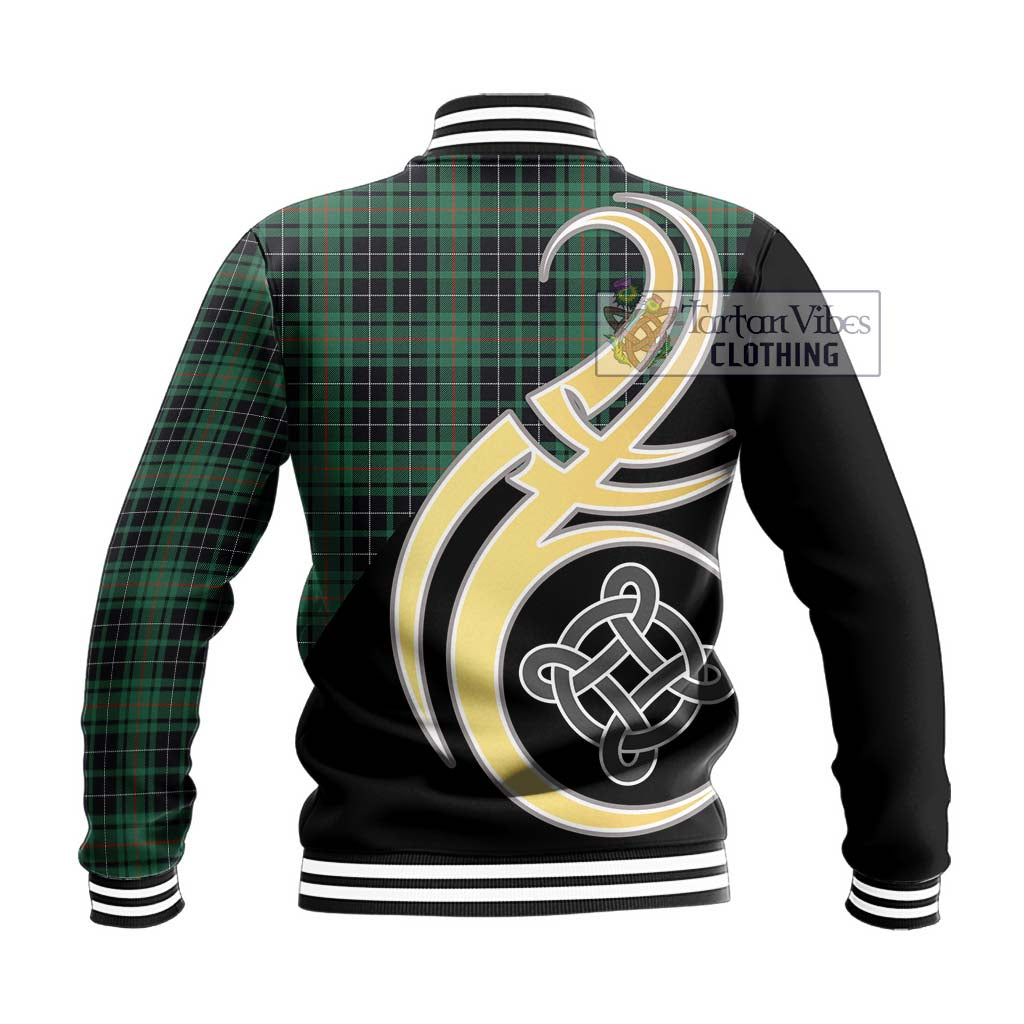 Tartan Vibes Clothing MacAulay Hunting Ancient Tartan Baseball Jacket with Family Crest and Celtic Symbol Style