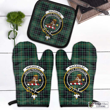 MacAulay Hunting Ancient Tartan Combo Oven Mitt & Pot-Holder with Family Crest