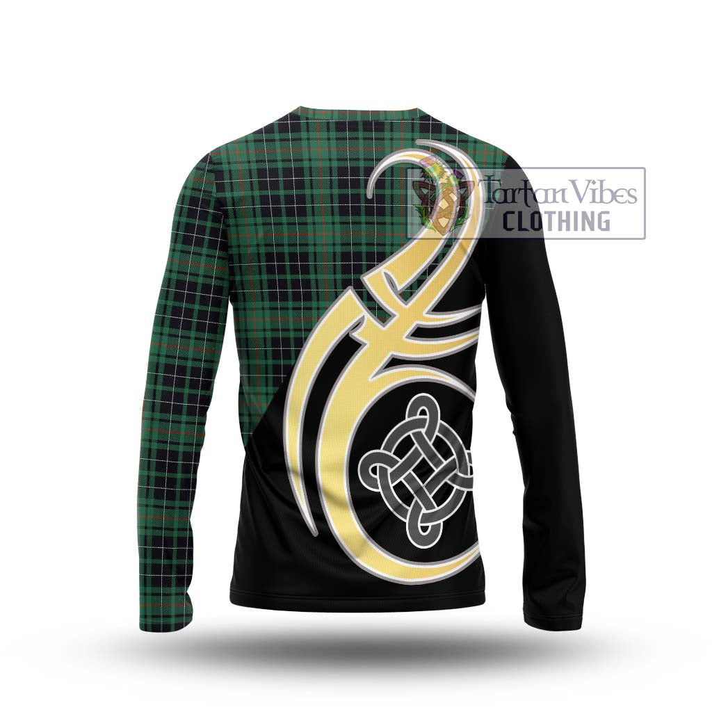 Tartan Vibes Clothing MacAulay Hunting Ancient Tartan Long Sleeve T-Shirt with Family Crest and Celtic Symbol Style