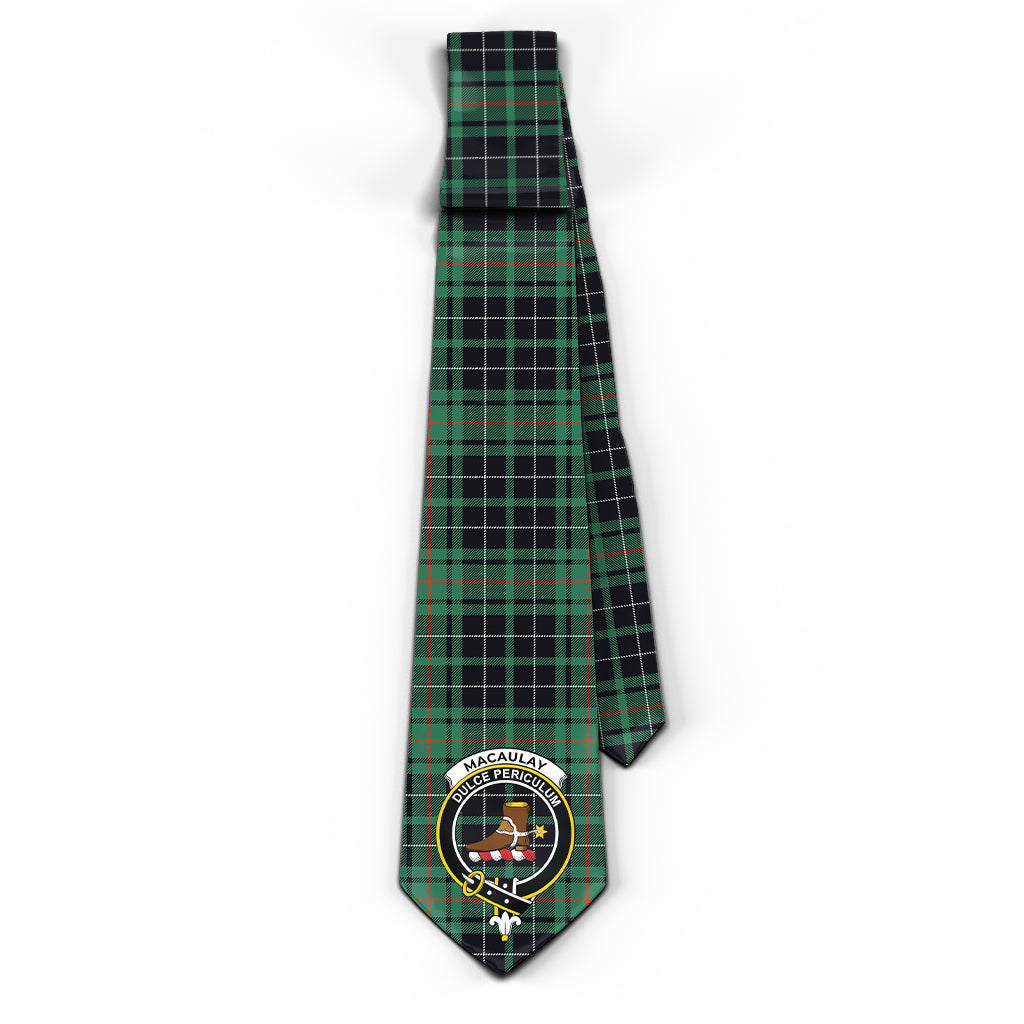 MacAulay Hunting Ancient Tartan Classic Necktie with Family Crest - Tartan Vibes Clothing