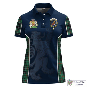 MacAulay Hunting Ancient Tartan Women's Polo Shirt with Family Crest and Lion Rampant Vibes Sport Style