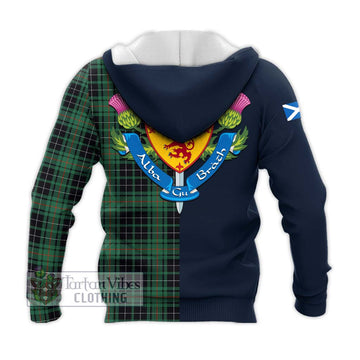 MacAulay Hunting Ancient Tartan Knitted Hoodie with Scottish Lion Royal Arm Half Style