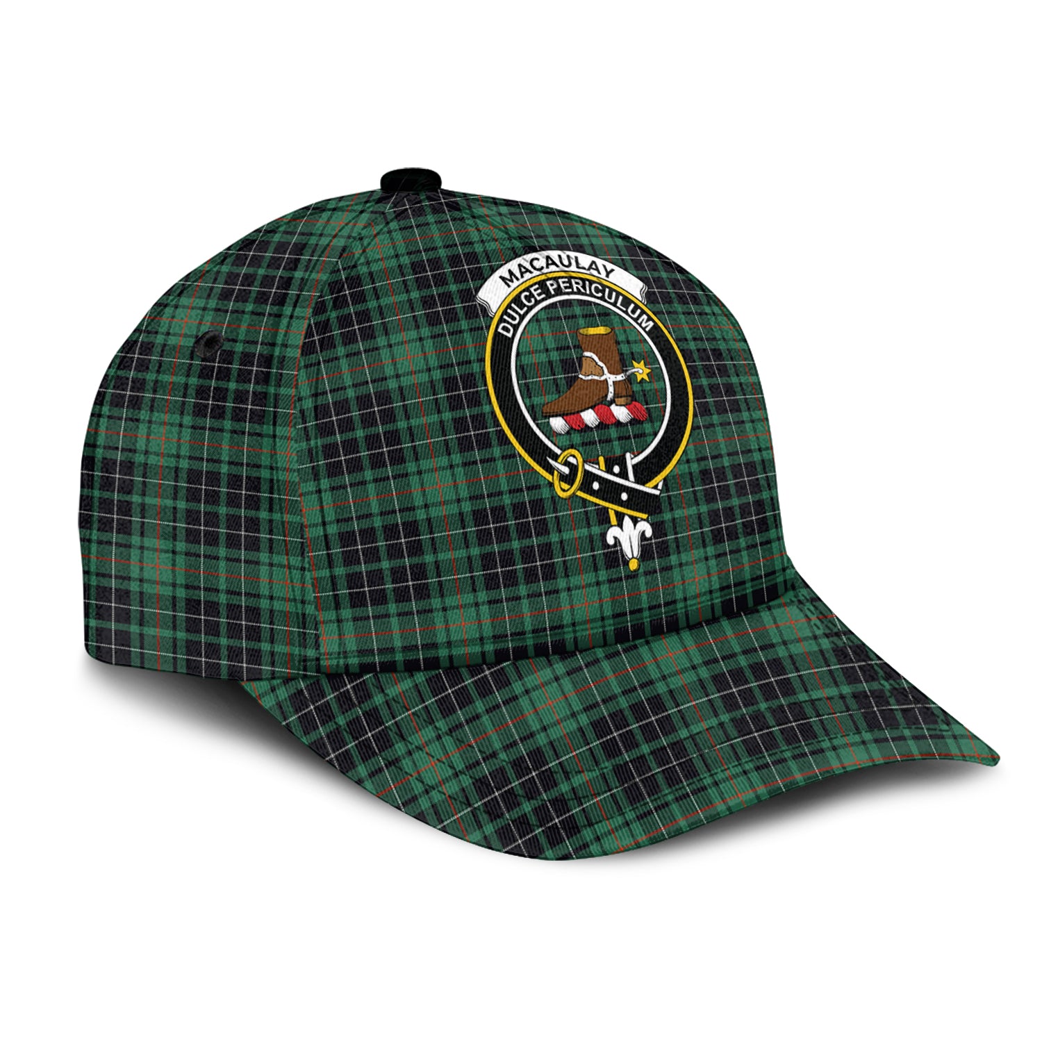 MacAulay Hunting Ancient Tartan Classic Cap with Family Crest - Tartan Vibes Clothing