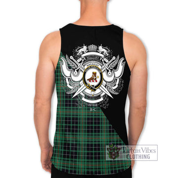 MacAulay Hunting Ancient Tartan Men's Tank Top with Family Crest and Military Logo Style