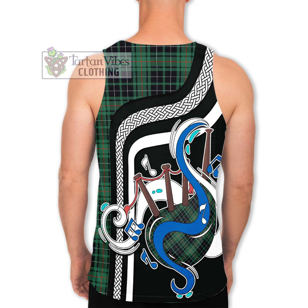 Tartan Vibes Clothing MacAulay Hunting Ancient Tartan Men's Tank Top with Epic Bagpipe Style